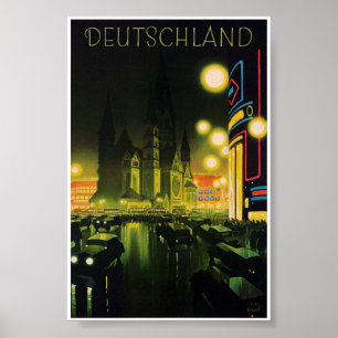 Affiche de voyage vintage restaurée d'Allemagne