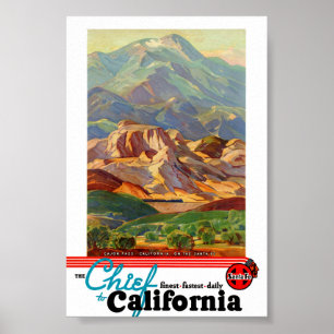 Affiche de voyage vintage restaurée de Californie
