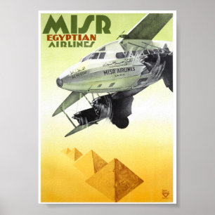 Affiche de voyage vintage restaurée d'Égypte
