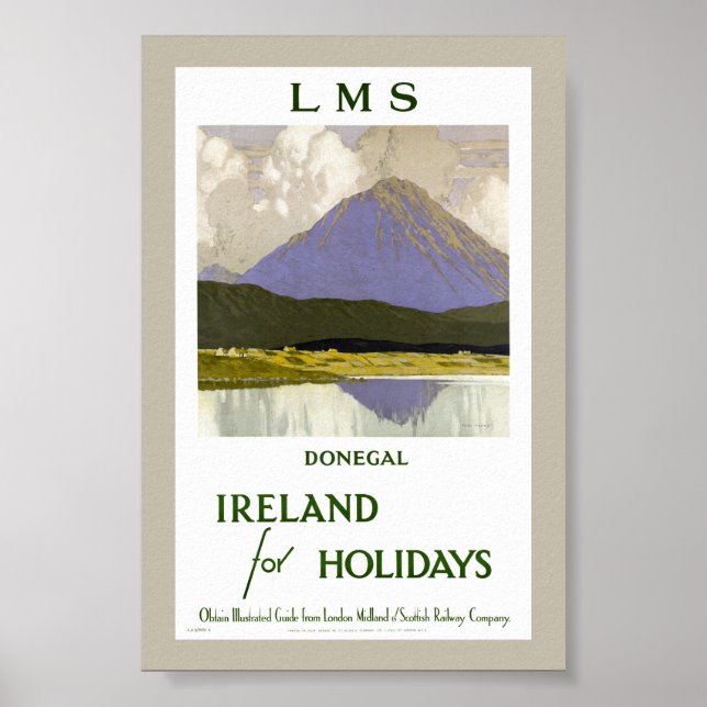 Affiche de voyage vintage restaurée d'Irlande Done (Devant)