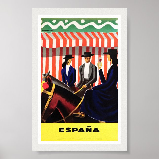 Affiche de voyage vintage restaurée Espana Espagne (Devant)
