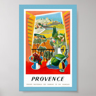 Affiche de voyage vintage restaurée Provence Franc