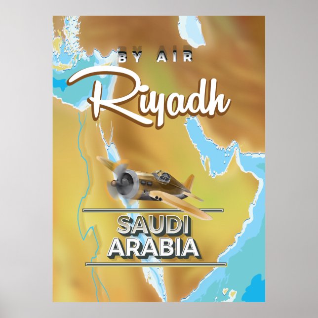 Affiche de voyage vintage Riyad Arabie Saoudite (Devant)