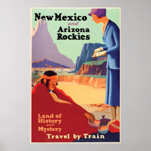 Affiche de voyage vintage Rockies du Nouveau-Mexiq