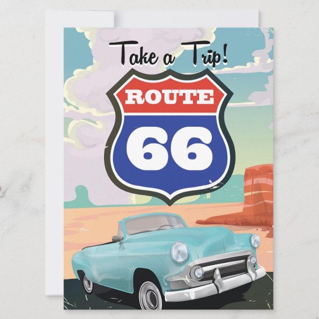 Affiche de voyage vintage Route 66 (Devant)