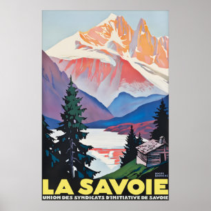 Affiche de voyage vintage Savoie France, française