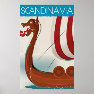 Affiche de voyage vintage Scandinave
