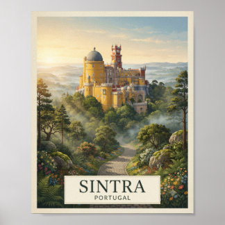 Affiche de voyage vintage Sintra Portugal