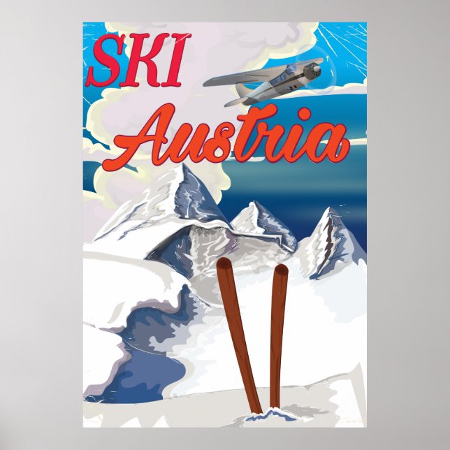 Affiche de voyage vintage Ski Autriche (Devant)