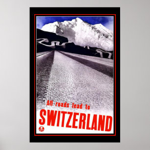 Affiche de voyage vintage Suisse ski