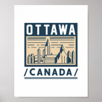 Affiche de voyage vintage sur la skyline urbaine d
