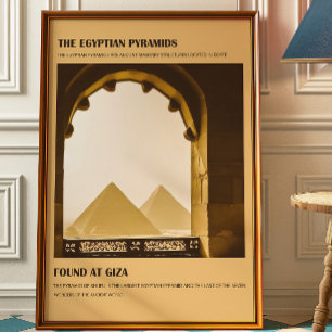 Affiche de voyage vintage sur les pyramides égypti