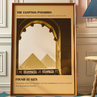 Affiche de voyage vintage sur les pyramides égypti