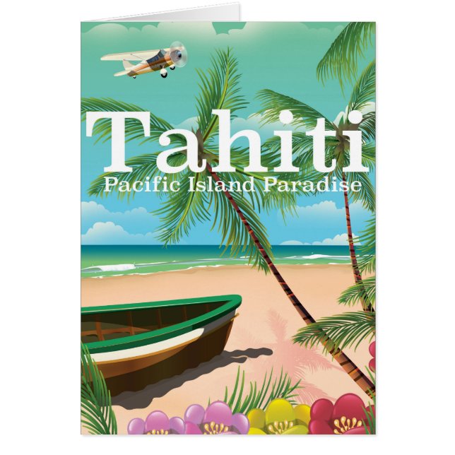 Affiche de voyage vintage Tahiti (Devant)