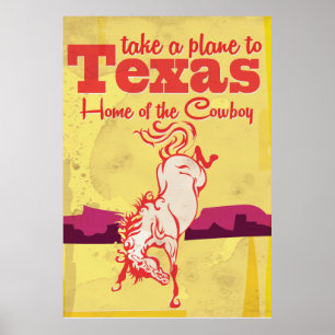 Affiche de voyage vintage Texas