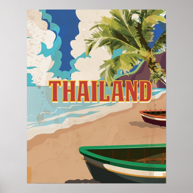 Affiche de voyage vintage Thaïlande (Devant)