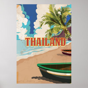 Affiche de voyage vintage Thaïlande