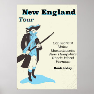 Affiche de voyage vintage Tour de Nouvelle-Anglete