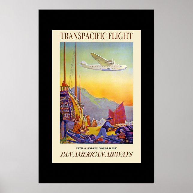 Affiche de voyage vintage transpacifique (Devant)