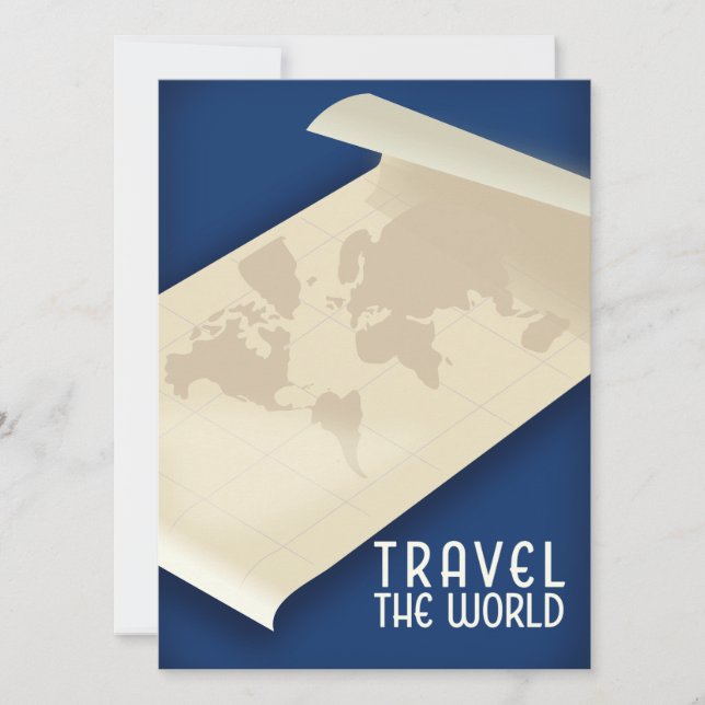 Affiche de voyage vintage Travel the World (Devant)