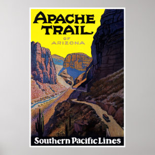 Affiche de voyage vintage USA Apache Trail restaur