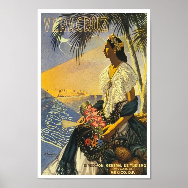 Affiche de voyage vintage Veracruz (Devant)