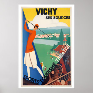 Affiche de voyage vintage Vichy Ses Sources par Ro