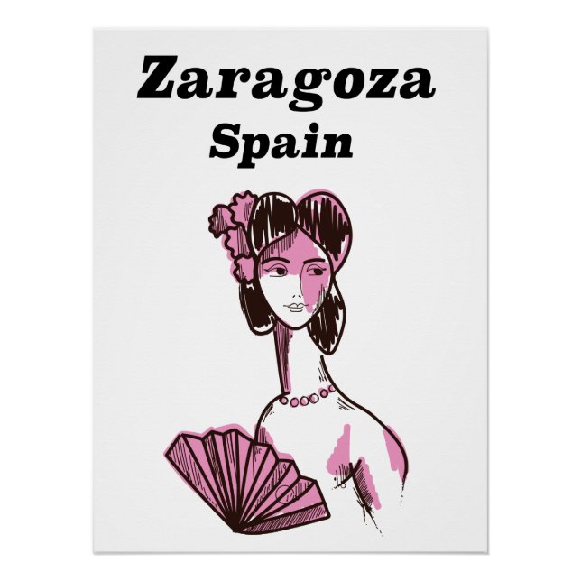 Affiche de voyage vintage Zaragoza Espagne (Devant)