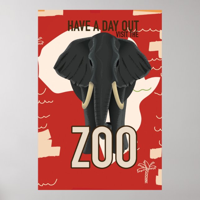 affiche de voyage vintage Zoo (Devant)