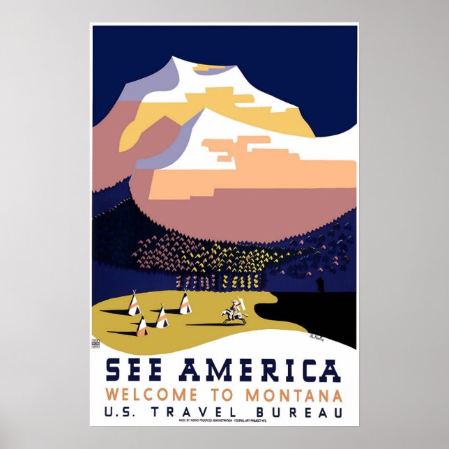 Affiche de voyage - Voir Amérique (Devant)
