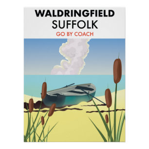 Affiche de voyage Waldringfield Suffolk.