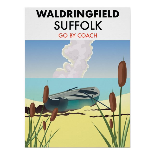 Affiche de voyage Waldringfield Suffolk. (Devant)