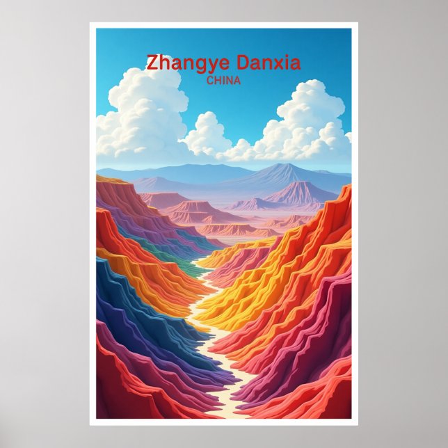 Affiche de voyage Zhangye Danxia Chine (Devant)