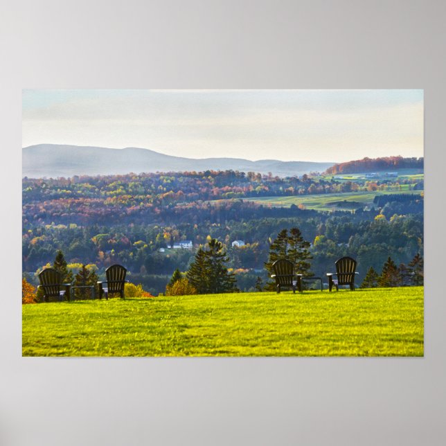 Affiche de vue d'automne au Vermont le soir (Devant)