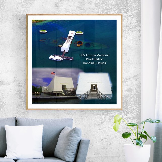 Affiche de vues du Mémorial de l'USS Arizona, Pear (Créateur téléchargé)