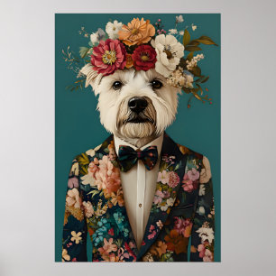Affiche de West Highland White Terrier en costume,