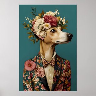 Affiche de Whippet en costume, Portrait de Whippet