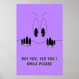 Affiche de Yeux de Curiosité Drôles Texte Personna