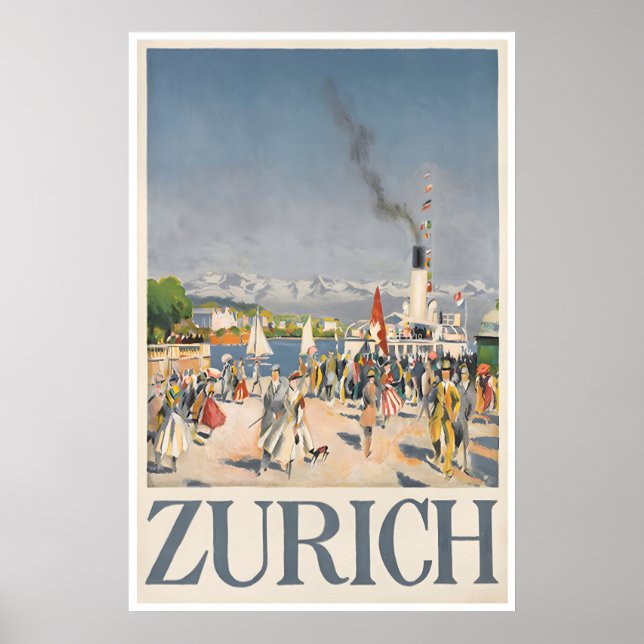 Affiche de Zurich Suisse Impression d'art de voyag (Devant)