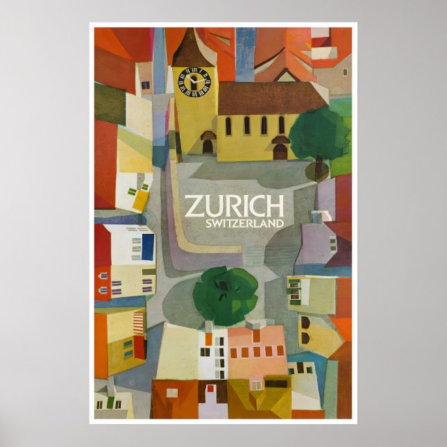 Affiche de Zurich Suisse Impression d'art Peinture (Devant)
