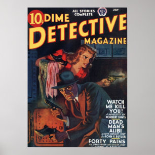 Affiche Dead Man39 ; s Alibi Dime Detective Magazine