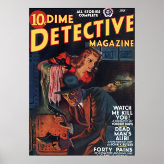 Affiche Dead Man39 ; s Alibi Dime Detective Magazine