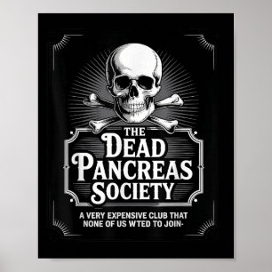 Affiche Dead Pancreas Society Chemise Crâne Crâne Drôle Di