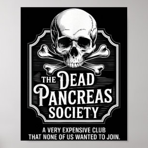 Affiche Dead Pancreas Society Chemise Crâne Crâne Drôle Di