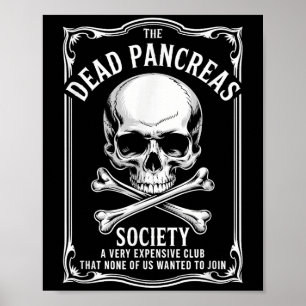 Affiche Dead Pancreas Society Chemise Crâne Crâne Drôle Di