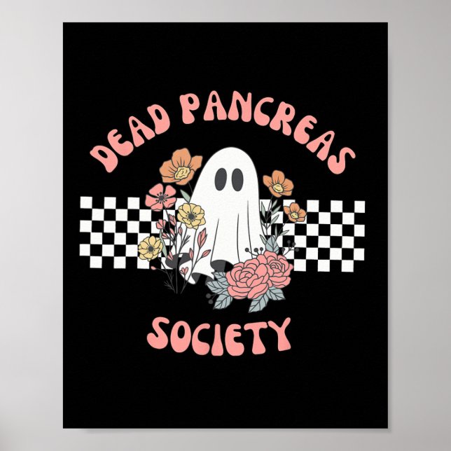 Affiche Dead Pancreas Society Funny Ghost Diabetes (Devant)