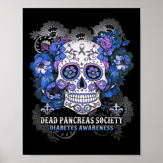 Affiche Dead Pancreas Society Sugar Skull diabétique sensi (Devant)