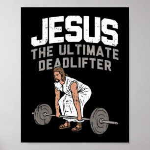 Affiche Deadlift Jesus I Christian Weighlifting Travail dr