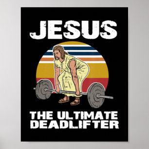 Affiche Deadlift Jesus I Christian Weighlifting Travail dr