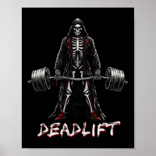 Affiche Deadlift Skeleton Halloween Gym plaisanteries Weig